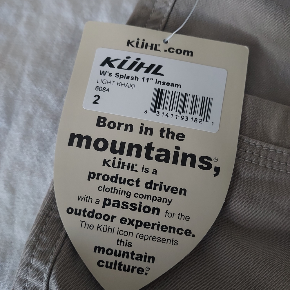 Kuhl Womens Splash 11 Inch Tan Cargo Shorts, Size 2 - Picture 4 of 7